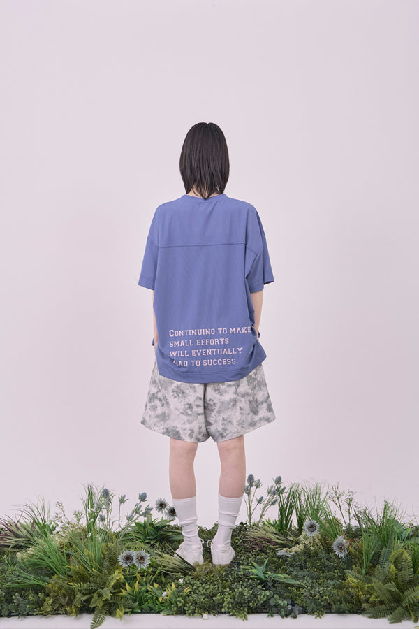 【Nora Lily】Hug Number 23 Logo Print Mesh Ease Tee-Blue-225380129-92F