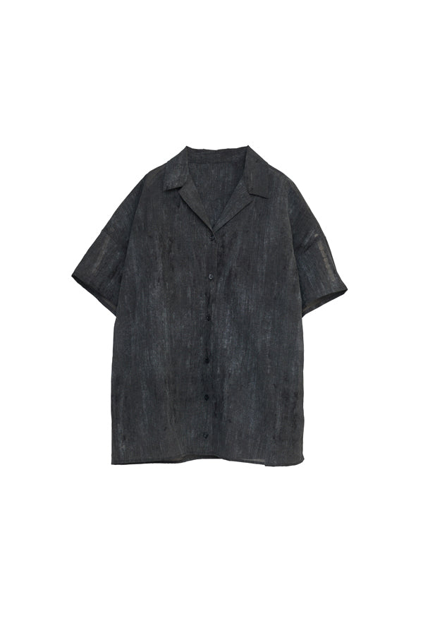 【Nora Lily】Lucent Breeze Open Collar Shirt-Ash Black-225380131-19F