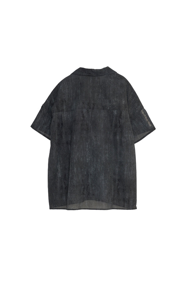 【Nora Lily】Lucent Breeze Open Collar Shirt-Ash Black-225380131-19F