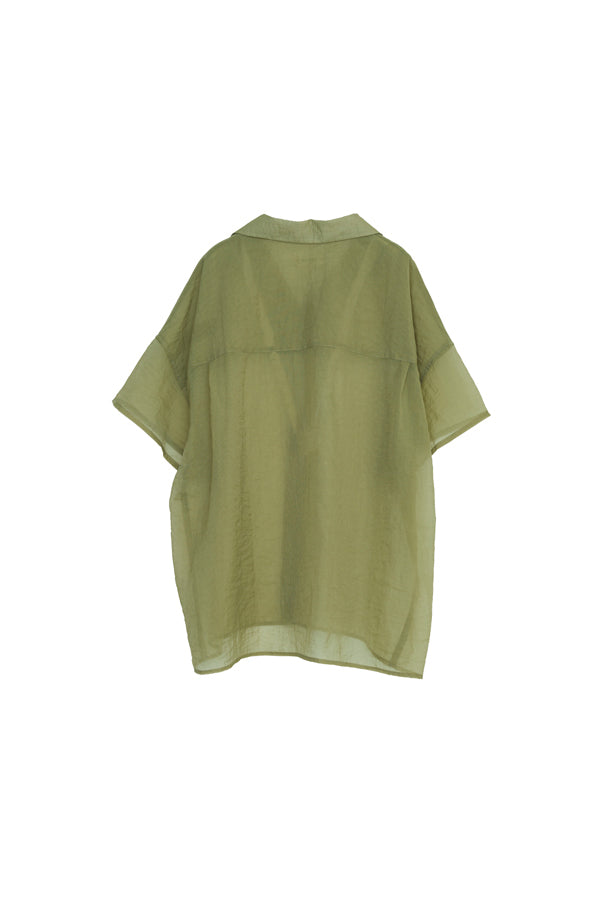 【Nora Lily】Lucent Breeze Open Collar Shirt-Khaki-225380131-27F