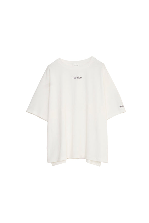 【Nora Lily】Embroidery Heritage Logo Ease Tee-White-225380132-01F