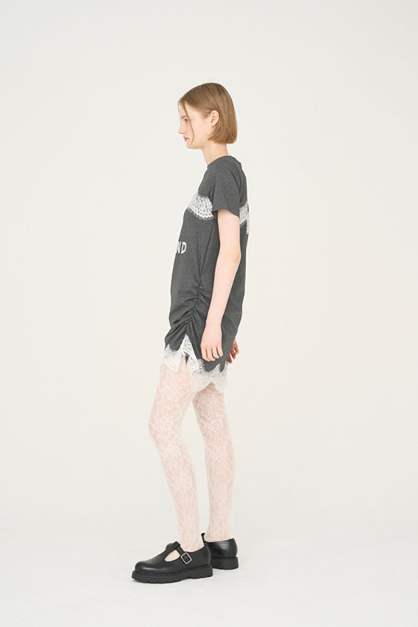 【Nora Lily】「elle」Lingerie Hybrid Logo Tee Dress-Heather Grey x White-225380138-11F