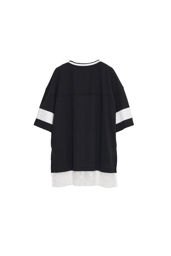 【Nora Lily】「elle」Hug Number 23 Mesh Tule Layer Tee-Black-225380139-19F