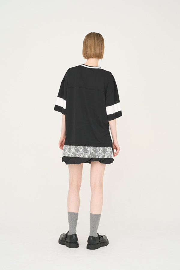 【Nora Lily】「elle」Hug Number 23 Mesh Tule Layer Tee-Black-225380139-19F