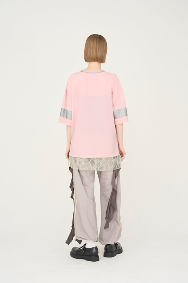 【Nora Lily】「elle」Hug Number 23 Mesh Tule Layer Tee-Pink-225380139-71F