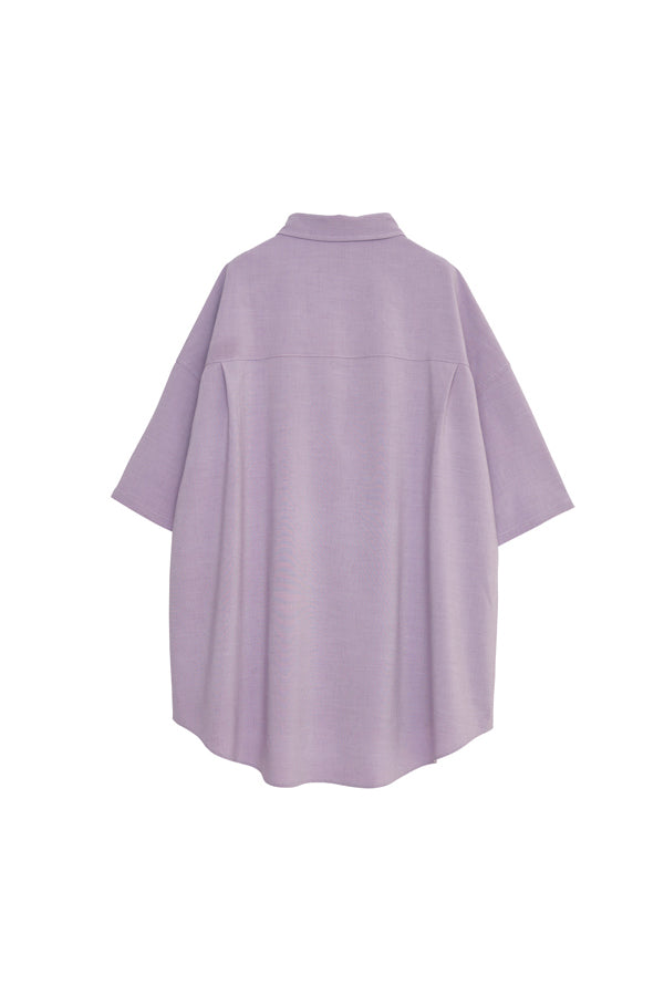 【Nora Lily】Echo Solid S/S Overshirt-Light Purple-225380143-81F