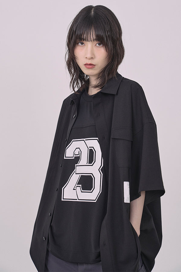 【Nora Lily】Echo Solid S/S Overshirt-Black-225380143-19F