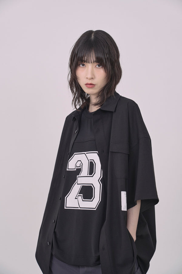 【Nora Lily】Echo Solid S/S Overshirt-Black-225380143-19F