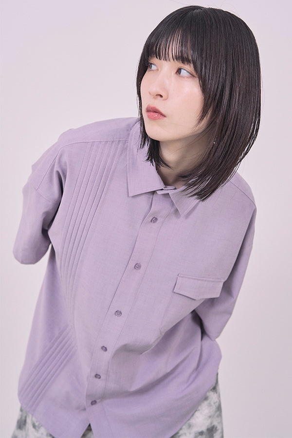 【Nora Lily】Echo Solid S/S Overshirt-Light Purple-225380143-81F