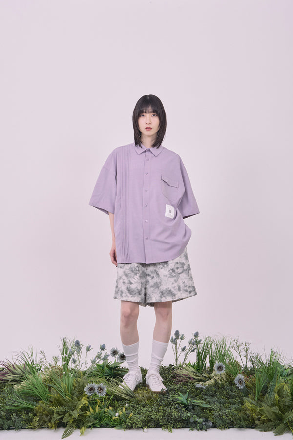 【Nora Lily】Echo Solid S/S Overshirt-Light Purple-225380143-81F