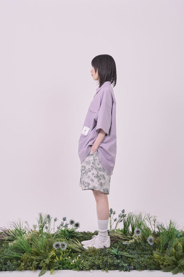 【Nora Lily】Echo Solid S/S Overshirt-Light Purple-225380143-81F