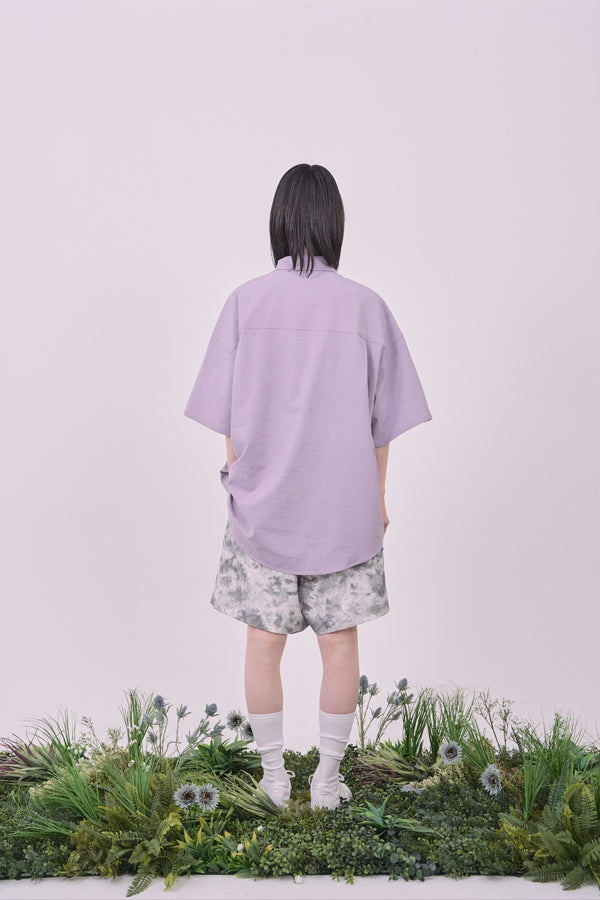 【Nora Lily】Echo Solid S/S Overshirt-Light Purple-225380143-81F