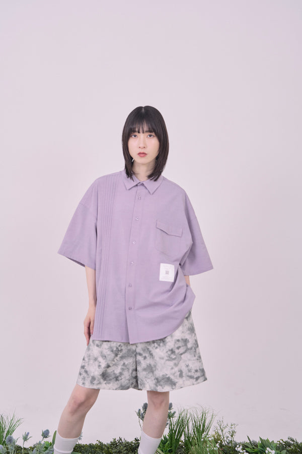 【Nora Lily】Echo Solid S/S Overshirt-Light Purple-225380143-81F