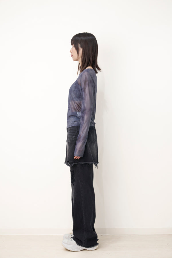 【Nora Lily】「elle」Tie dyeing sheer Top 2-Black Tie Dye-225380144-19F