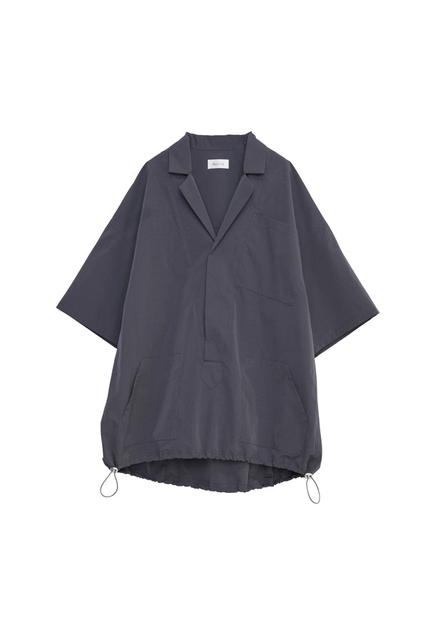 【Nora Lily】Drawcord Cubist S/S Pullover-Dark Grey-225380145-13F