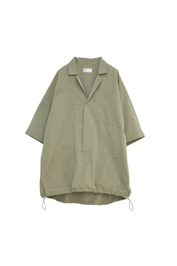【Nora Lily】Drawcord Cubist S/S Pullover-Khaki-225380145-27F