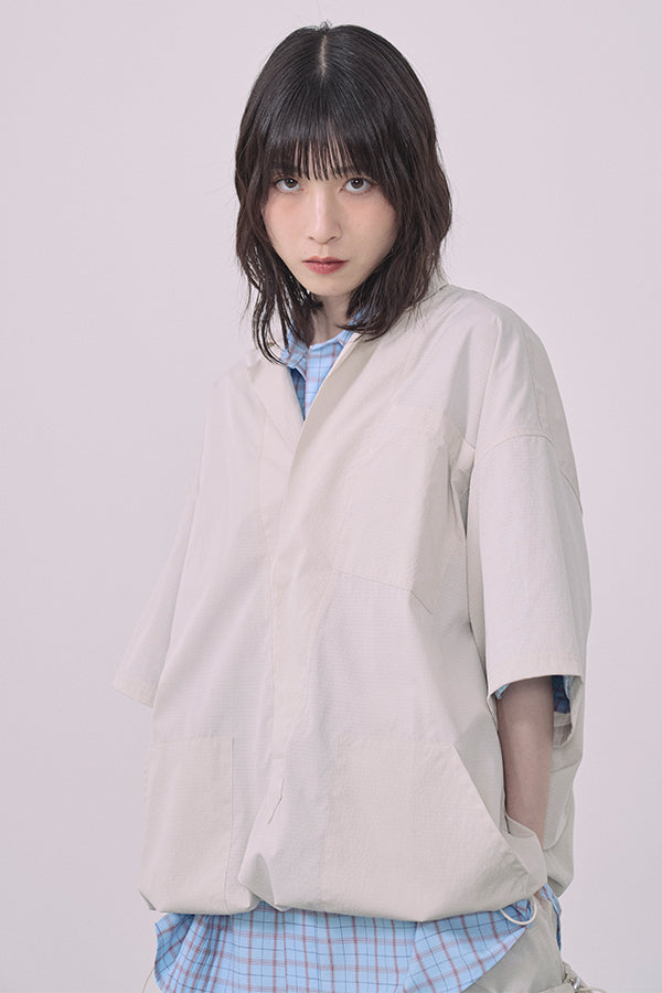 【Nora Lily】Drawcord Cubist S/S Pullover-Ivory-225380145-04F