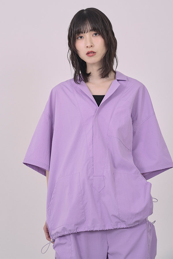 【Nora Lily】Drawcord Cubist S/S Pullover-Purple-225380145-83F
