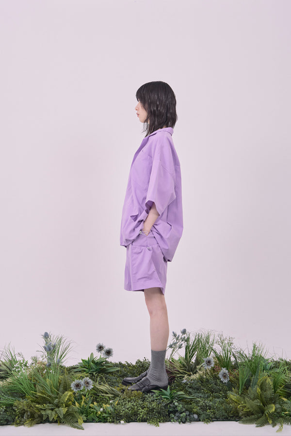 【Nora Lily】Drawcord Cubist S/S Pullover-Purple-225380145-83F