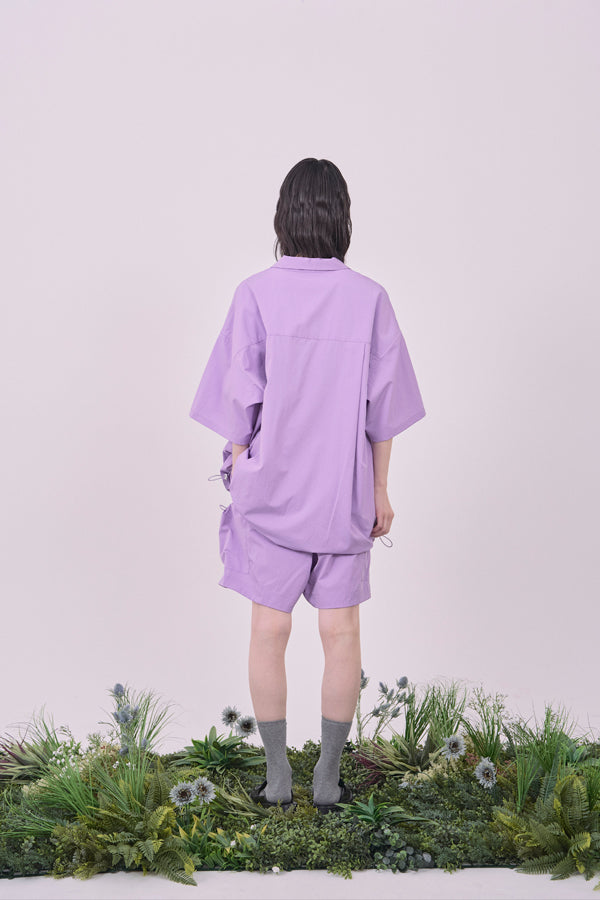 【Nora Lily】Drawcord Cubist S/S Pullover-Purple-225380145-83F