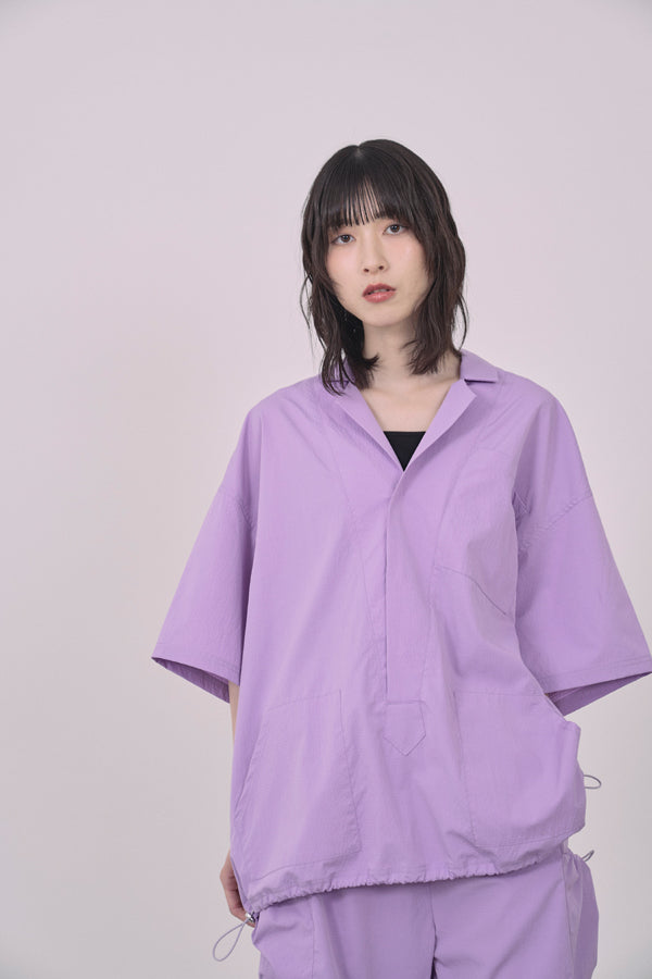 【Nora Lily】Drawcord Cubist S/S Pullover-Purple-225380145-83F