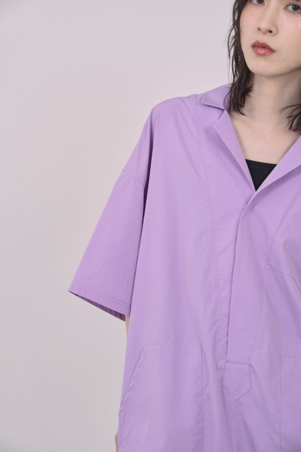 【Nora Lily】Drawcord Cubist S/S Pullover-Purple-225380145-83F