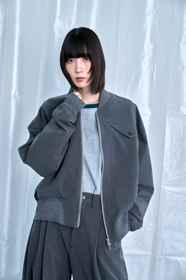 【Nora Lily】Cocoon Silhouette Jacket-Grey-225542099-12F
