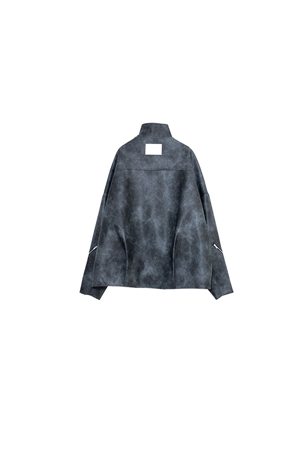 ご予約商品：【Nora Lily】Fake Leather Tuck Baloon Single Riders-Dark Grey-225542103-13F