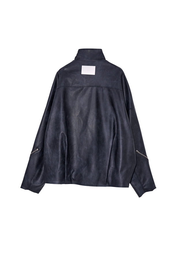 【Nora Lily】Fake Leather Tuck Baloon Single Riders-Black-225542103-19F