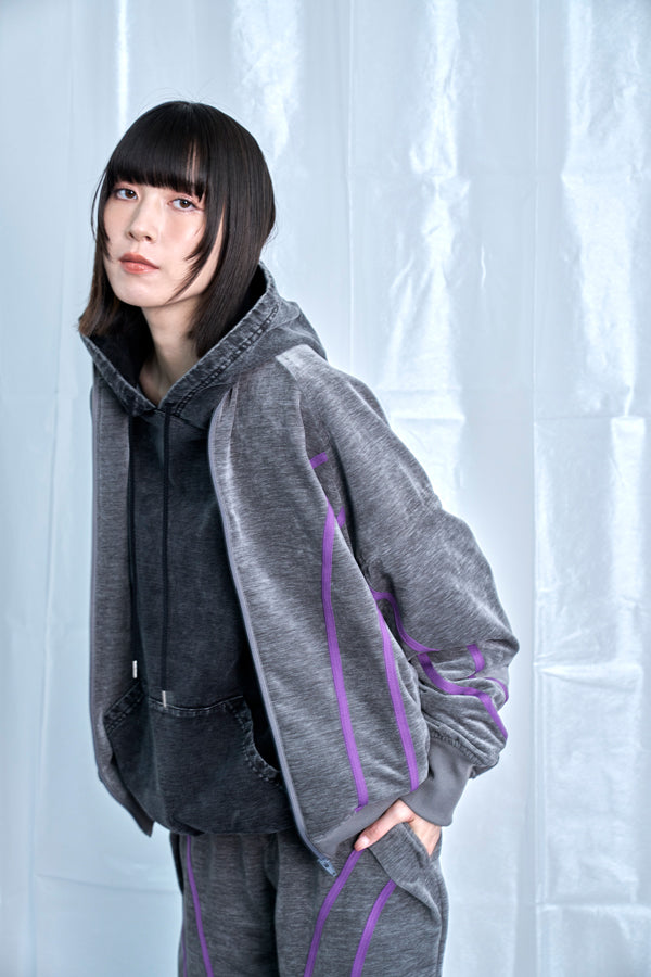 【Nora Lily】Curved Line Track Jacket-Grey-225542104-12F