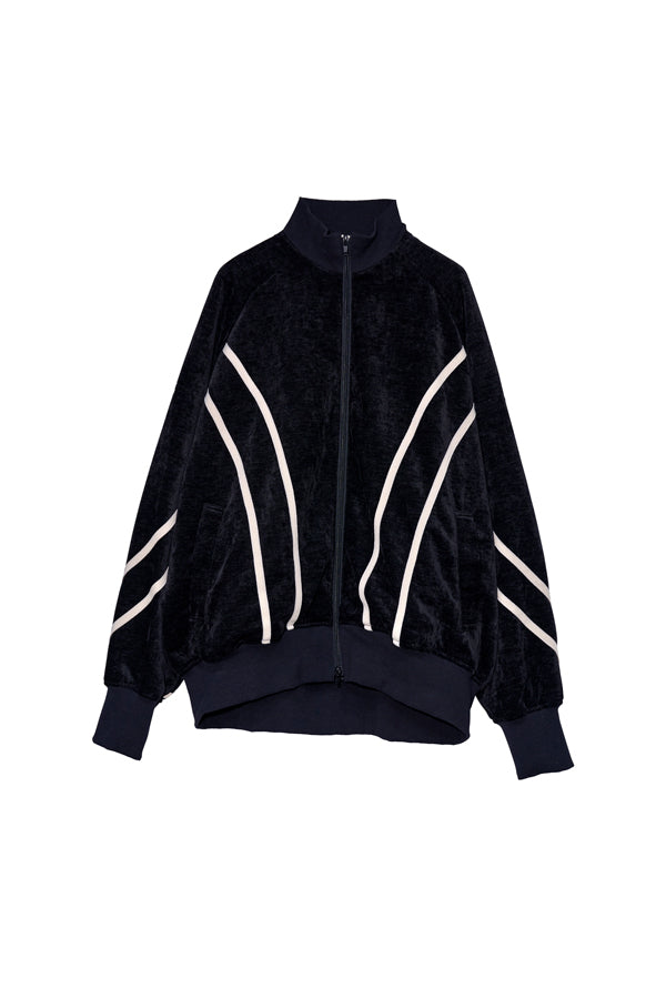 【Nora Lily】Curved Line Track Jacket-Black-225542104-19F