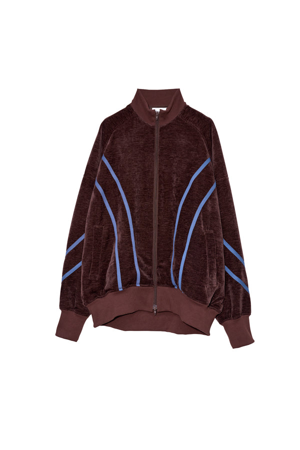 【Nora Lily】Curved Line Track Jacket-Brown-225542104-42F