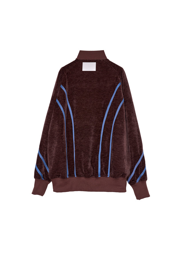 【Nora Lily】Curved Line Track Jacket-Brown-225542104-42F