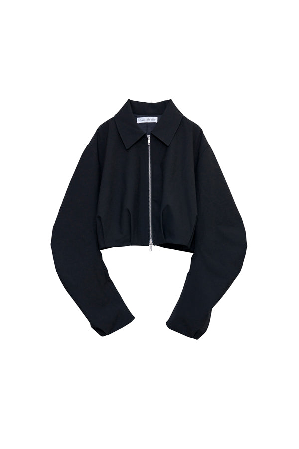 【Nora Lily】「elle」Tuck Egg Silhouette Blouson-Black-225542105-19F