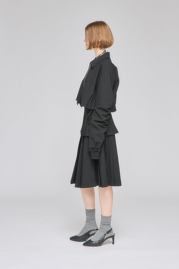 【Nora Lily】「elle」Tuck Egg Silhouette Blouson-Black-225542105-19F