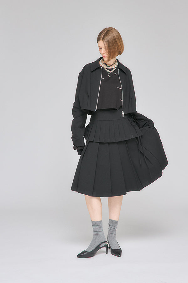 【Nora Lily】「elle」Tuck Egg Silhouette Blouson-Black-225542105-19F