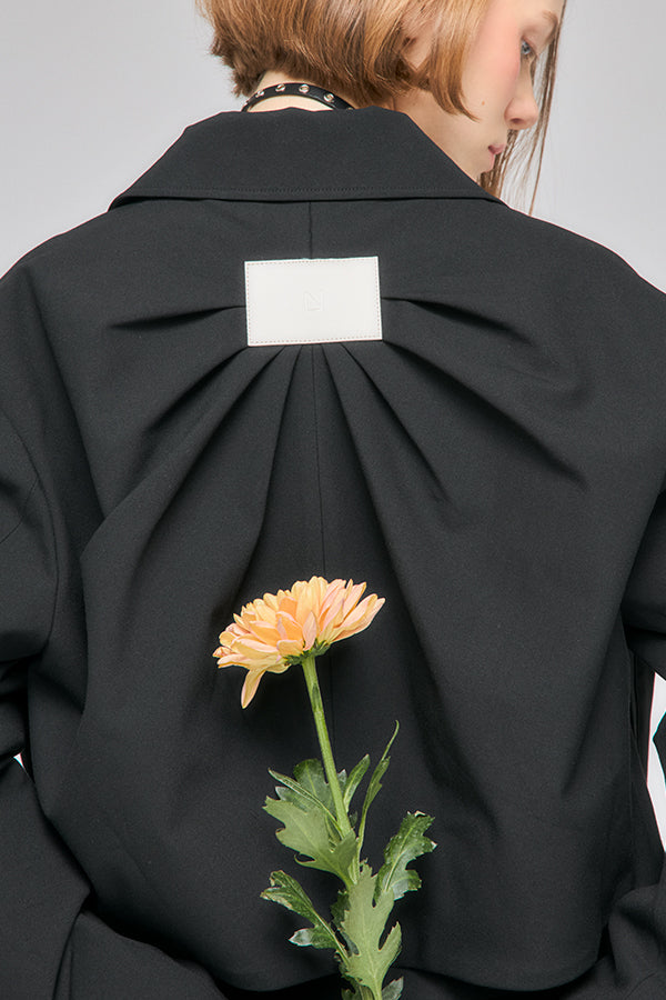 【Nora Lily】「elle」Tuck Egg Silhouette Blouson-Black-225542105-19F