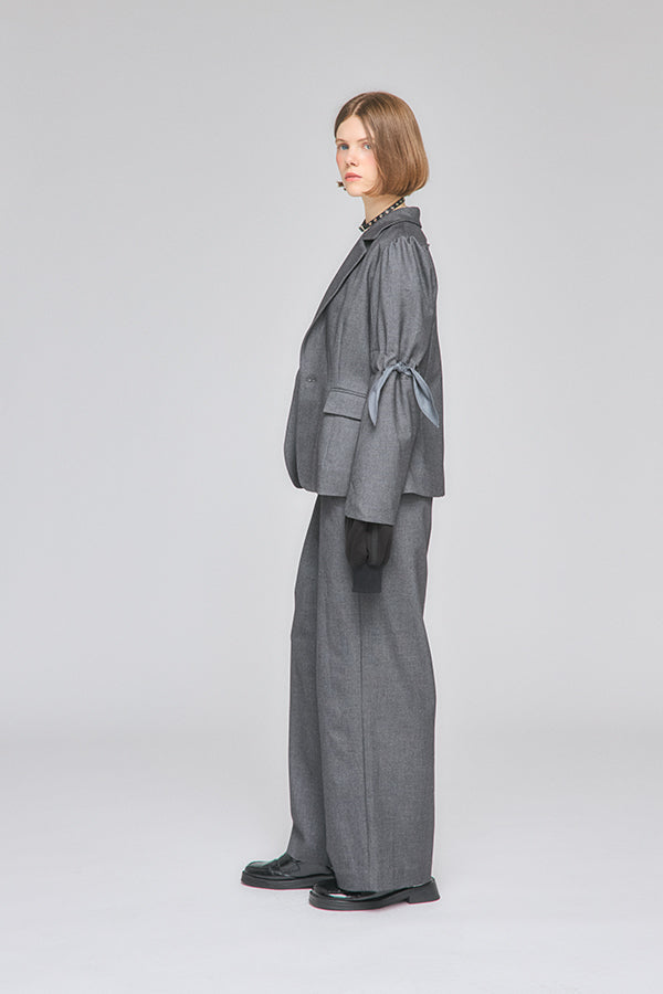 【Nora Lily】「elle」Back Design Tailored Jacket-Grey-225542107-13F