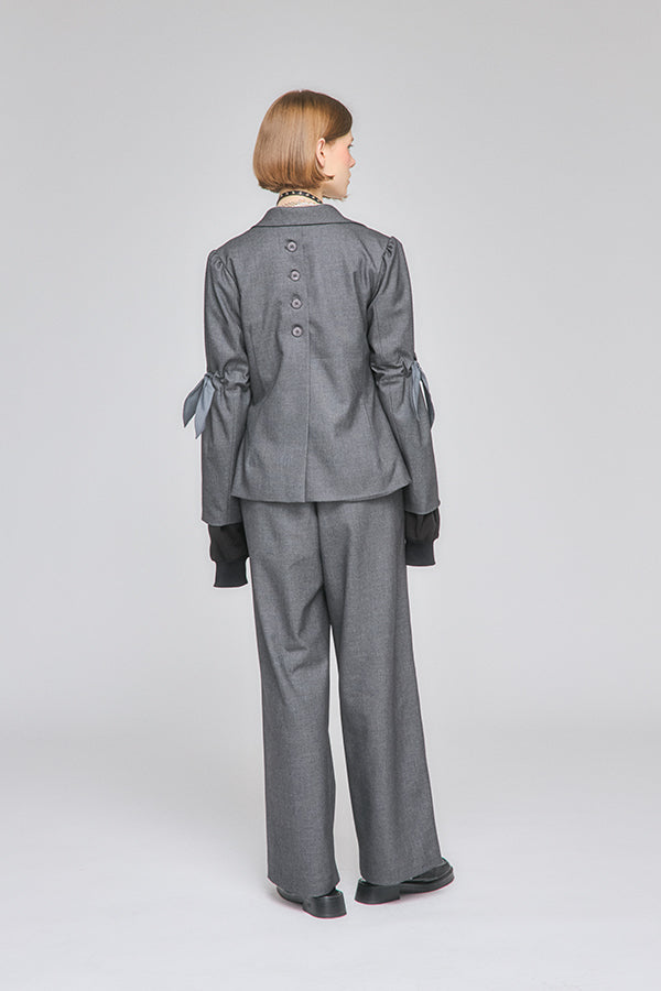 【Nora Lily】「elle」Back Design Tailored Jacket-Grey-225542107-13F