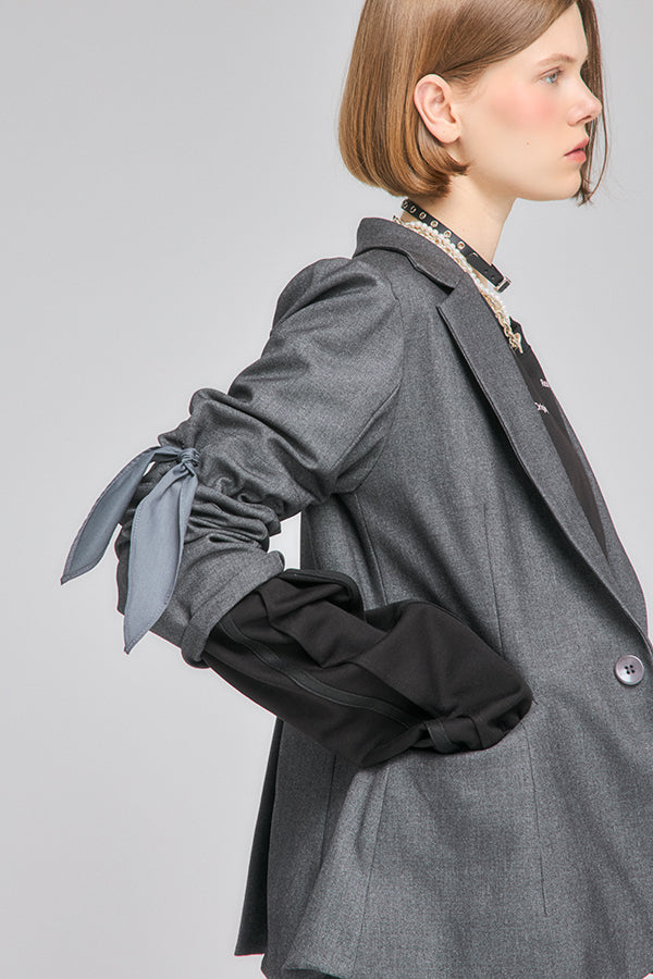 【Nora Lily】「elle」Back Design Tailored Jacket-Grey-225542107-13F