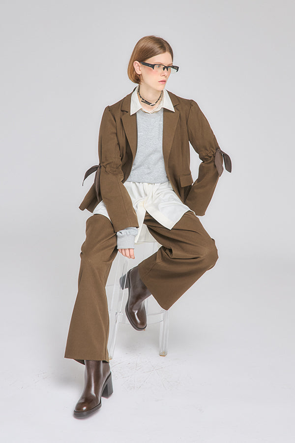 【Nora Lily】「elle」Back Design Tailored Jacket-Brown-225542107-42F