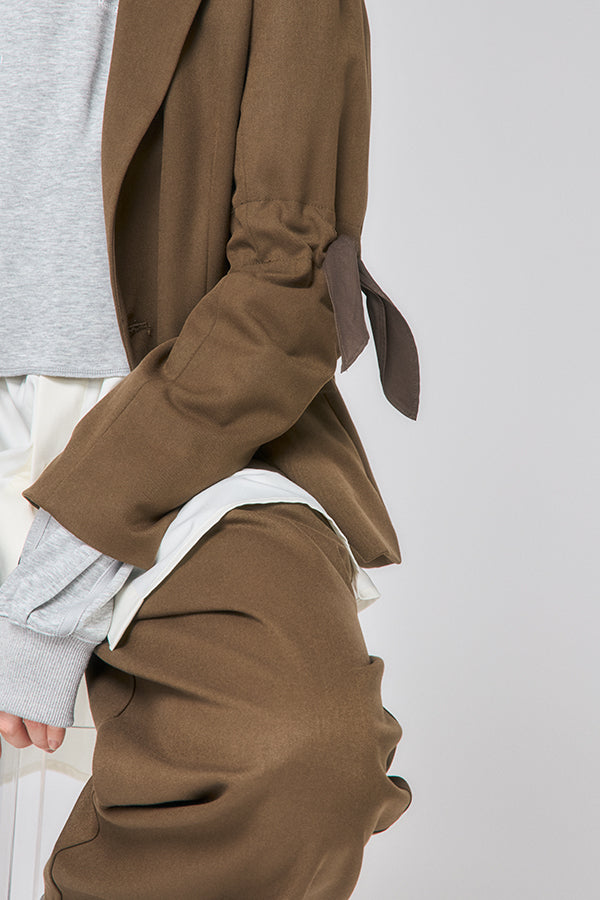 【Nora Lily】「elle」Back Design Tailored Jacket-Brown-225542107-42F