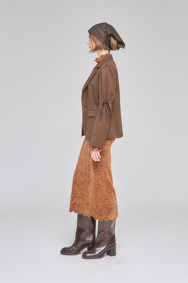 【Nora Lily】「elle」Back Design Tailored Jacket-Brown-225542107-42F