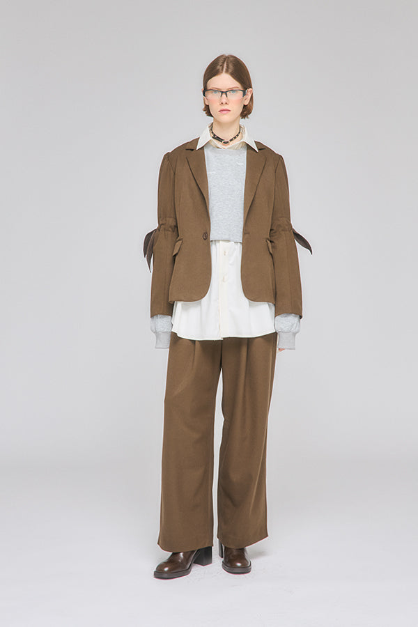 【Nora Lily】「elle」Back Design Tailored Jacket-Brown-225542107-42F