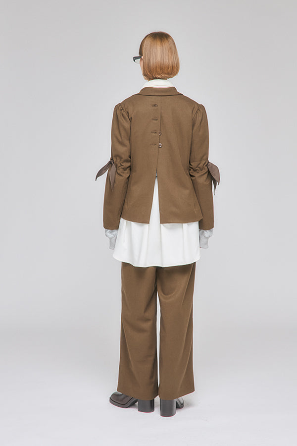 【Nora Lily】「elle」Back Design Tailored Jacket-Brown-225542107-42F