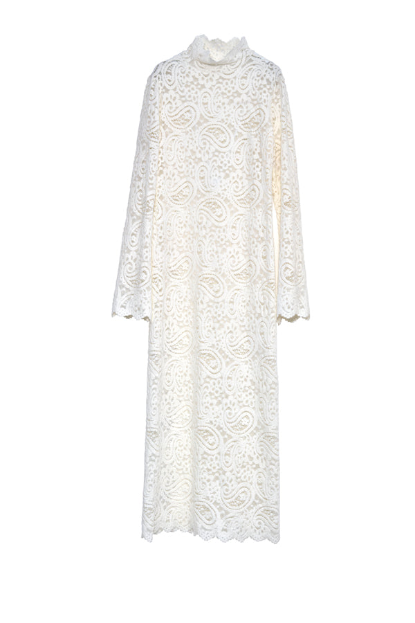 【Nora Lily】「elle」Fit Silhouette Lace One-piece-White-225550033-01F