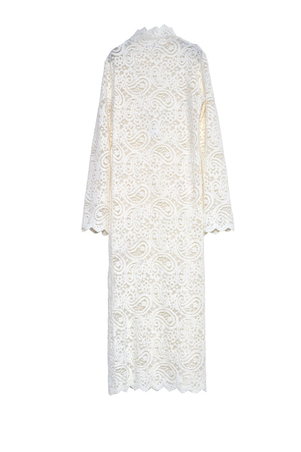 【Nora Lily】「elle」Fit Silhouette Lace One-piece-White-225550033-01F