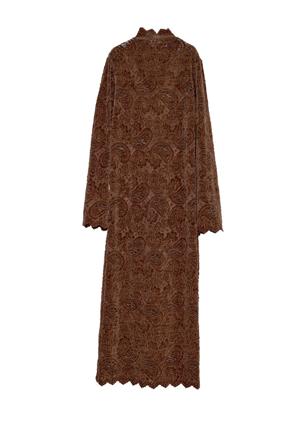【Nora Lily】「elle」Fit Silhouette Lace One-piece-Brown-225550033-42F