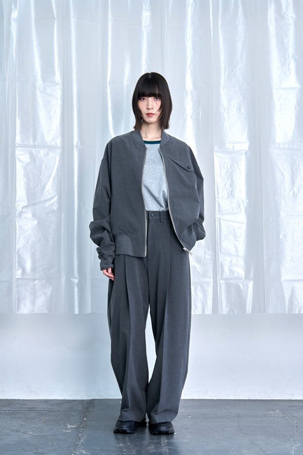 【Nora Lily】Cocoon Wide Line Suspenders Pants-Grey-225560100-12F