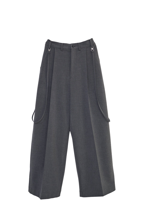 【Nora Lily】Cocoon Wide Line Suspenders Pants-Grey-225560100-12F
